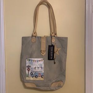 Canvas Tote Bag Hippie Bus VW Vintage Look NWT